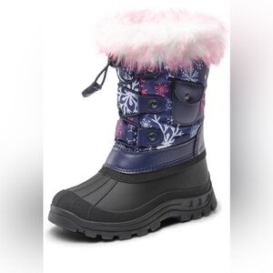 Dream Pairs Kids Snow Boots with Pink and Black Accents size 2